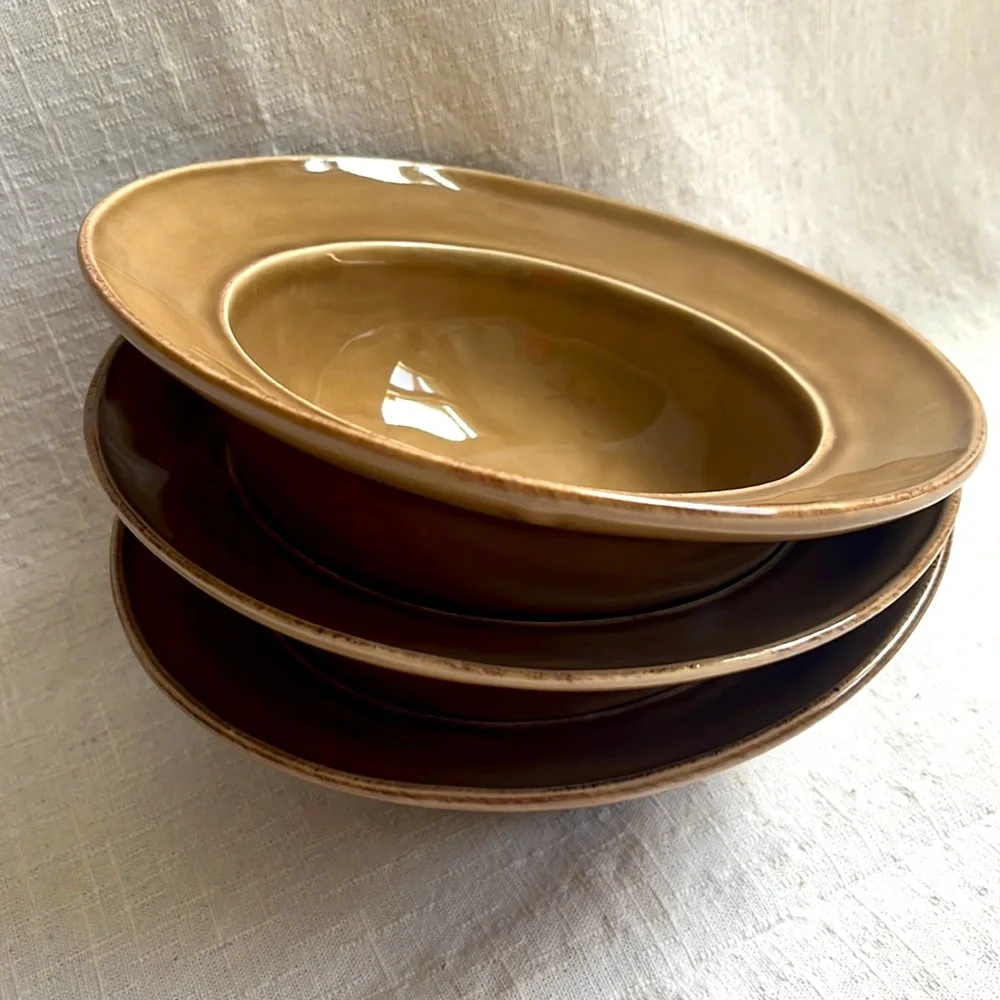 3 Pottery Barn handcrafted soup / cereal bowls